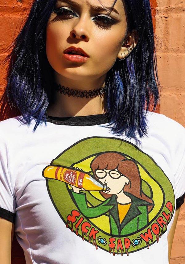 Daria Inspired Supersoft Ringer T - Shirt for a 90s Look
