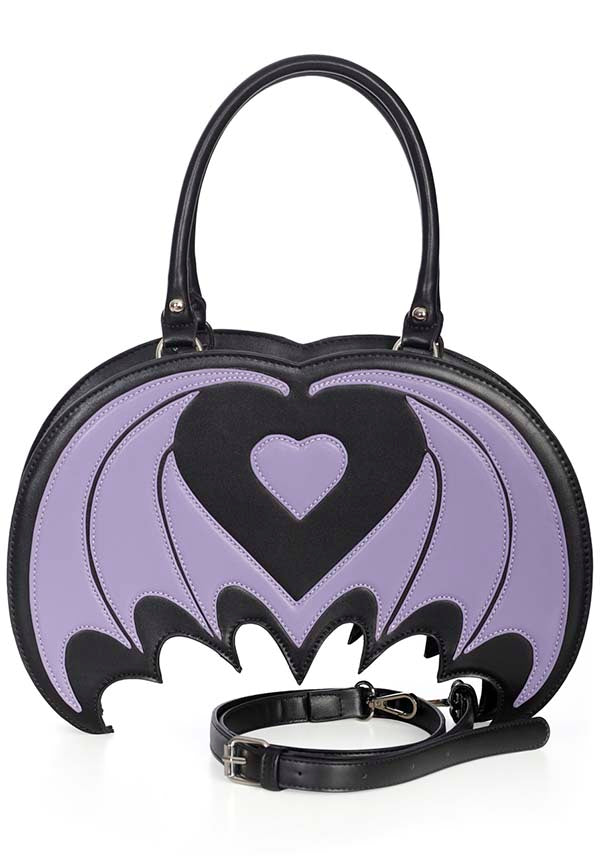 Lilac Cosmo Bat Faux Leather Handbag - Super Cute and Spooky