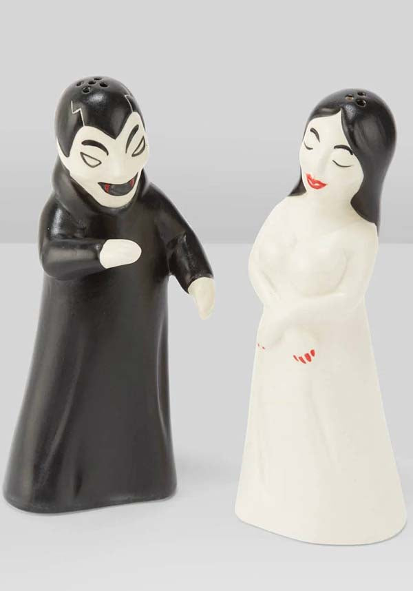 KILLSTAR Vampyre Style Ceramic Salt and Pepper Shaker Set for Dining