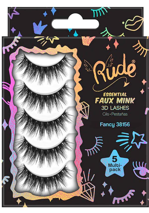 Fancy 3D Faux Mink Eyelashes Set - Essential Collection [5 Pack]