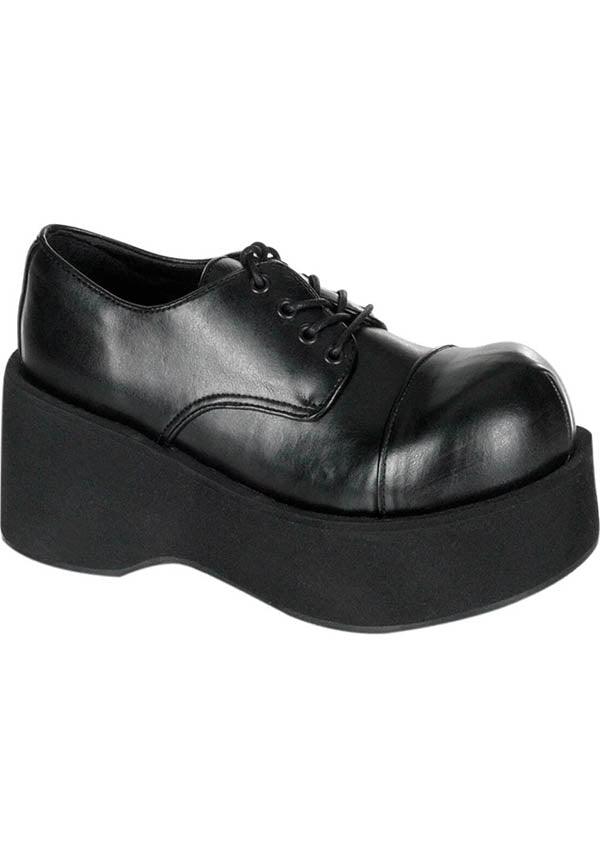 DANK-101 Black Vegan Leather Lace Up Platform Shoes [PREORDER]
