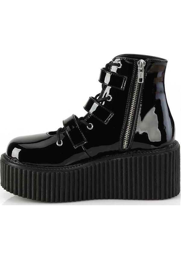 Black Patent CREEPER-260 Ankle Boots - Preorder Now