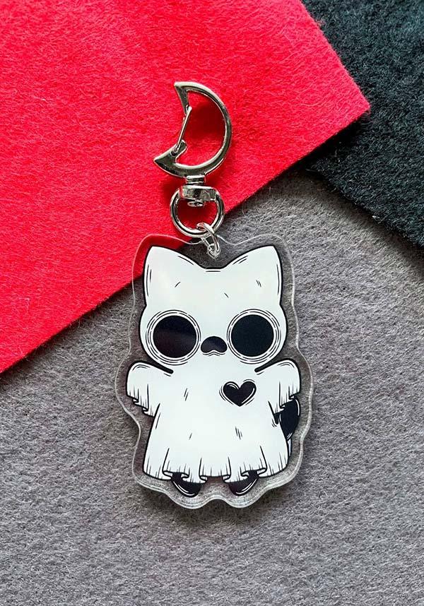 Creepy Cat Club Trick Themed Handmade Clear Acrylic Keychain