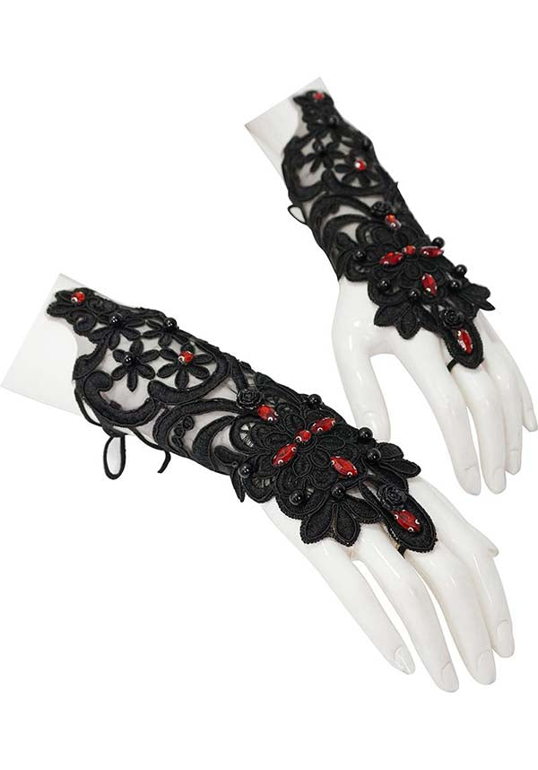 Countess Elegant Lace Gloves for a Striking Look