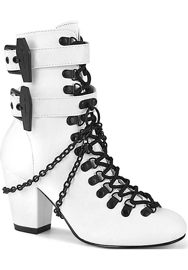 VIVIKA-128 White Matte Ankle Boots - Preorder Now