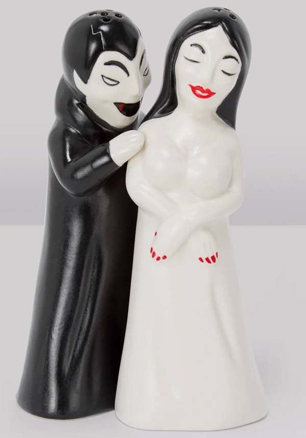 KILLSTAR Vampyre Style Ceramic Salt and Pepper Shaker Set for Dining