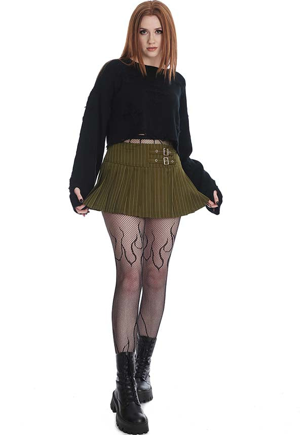 Flames-Inspired Fishnet Fashion TIGHTS for a Fiery Look