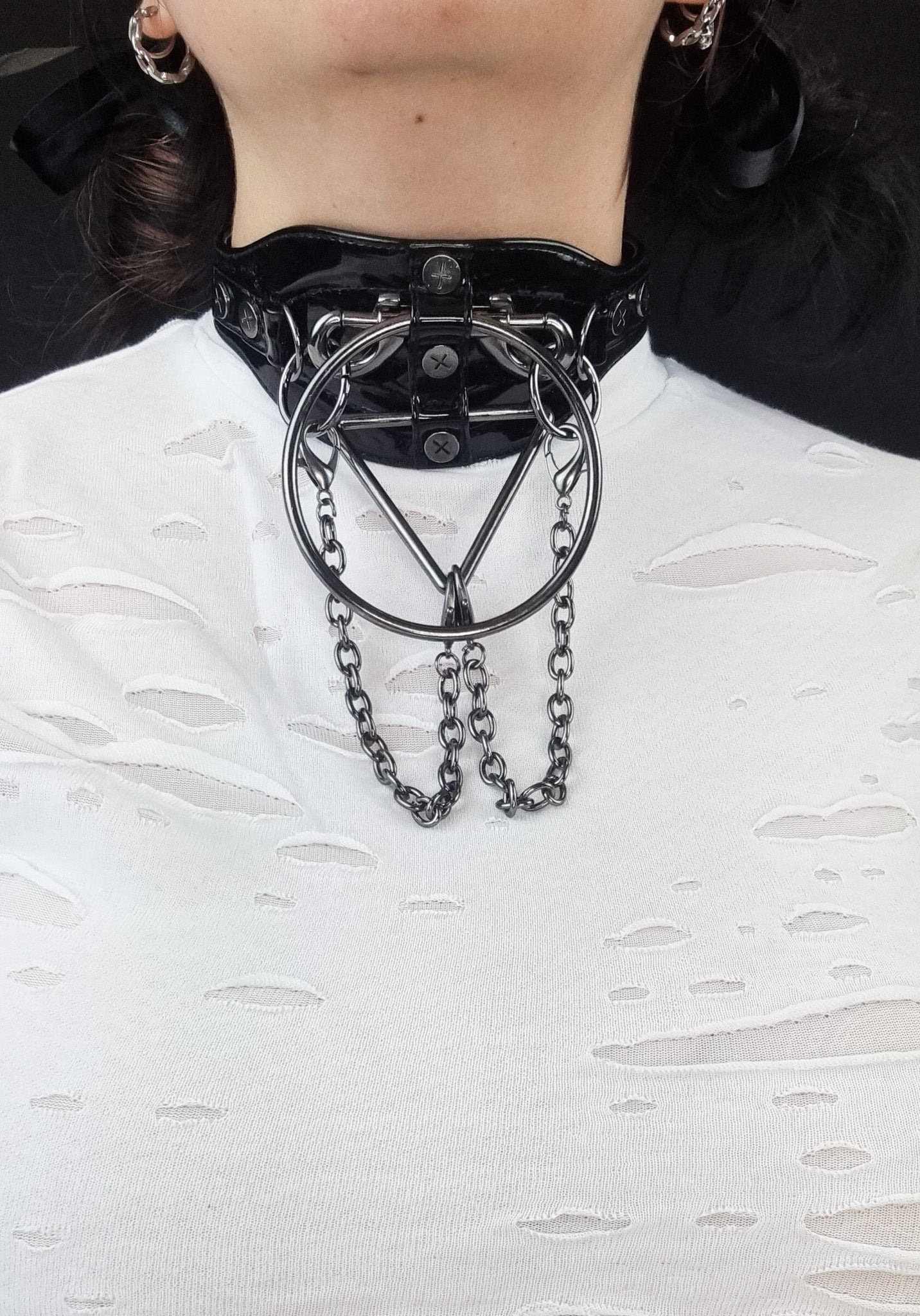 Demonia DA - 205 Dante Faux Vegan Leather Fashion Choker Necklace
