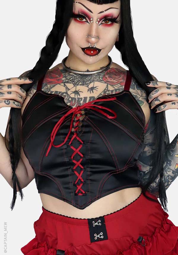 Flexible Boned and Adjustable Coven Corset Top for Vampires