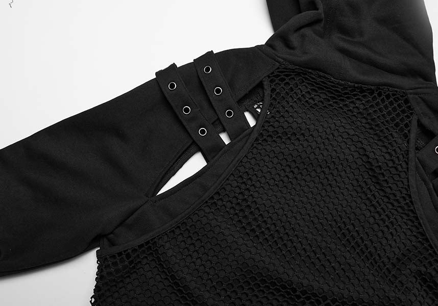 Eris Techwear Futuristic Mesh Blend Hoodie for Modern Style