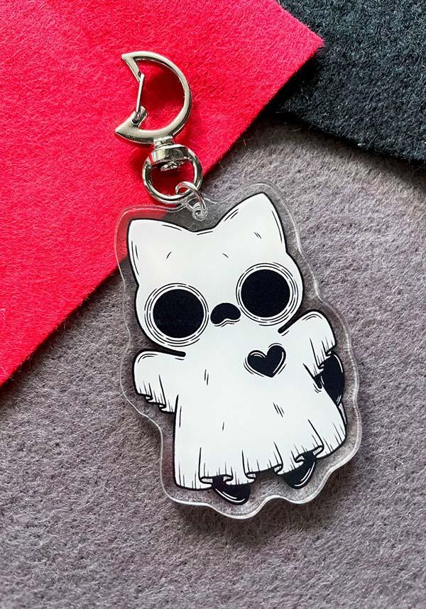 Creepy Cat Club Trick Themed Handmade Clear Acrylic Keychain