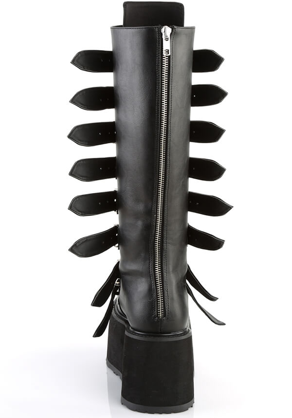 DAMNED-318 Black Platform Knee High Boots [Preorder]