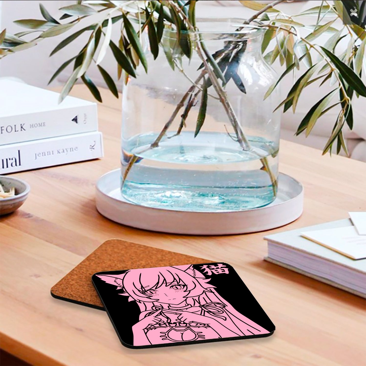 Pastel Pixie's Adorable UwU Girl Themed Coasters for Home Decoration