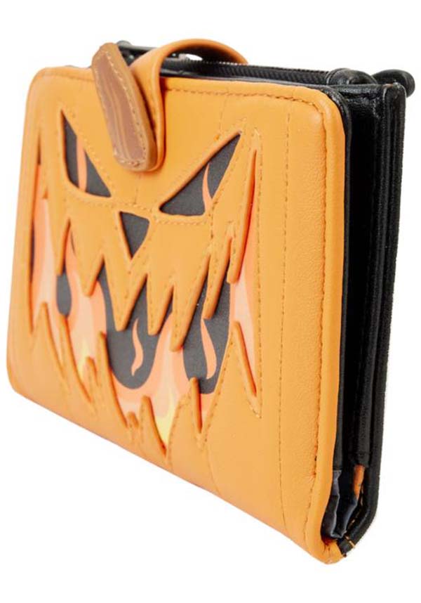 The Nightmare Before Christmas: Glow-in-the-Dark Faux Leather Zip-Around Jack Pumpkin Head Wallet