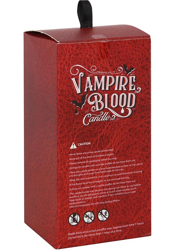 Large-Sized Pillar Candle with a Striking Vampire Blood Design