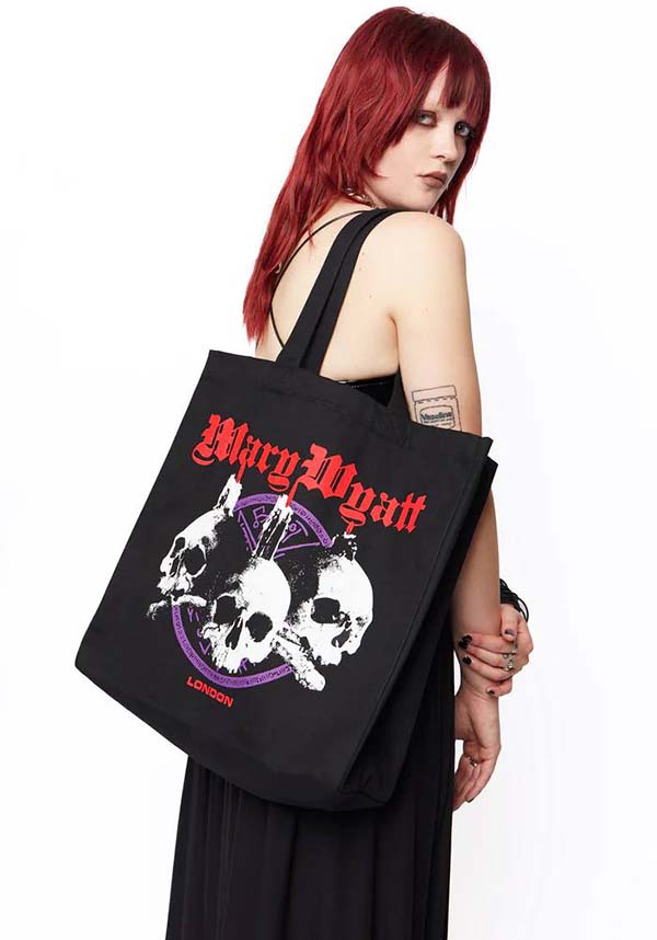 Exclusive Skull Graphic Entombed Heavy Canvas Tote Bag