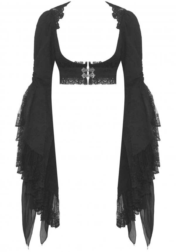 Eveline Gothic-Style Underbust Corset with Bell Sleeve Bolero Jacket