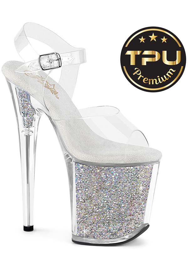 PRE-ORDER! Flamingo 808 Premium RSI Clear Platform Heels