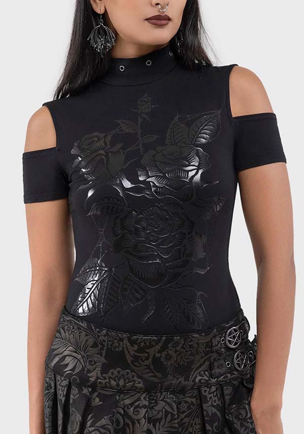 Evernight Fashionable TOP with Floral Gloss Print