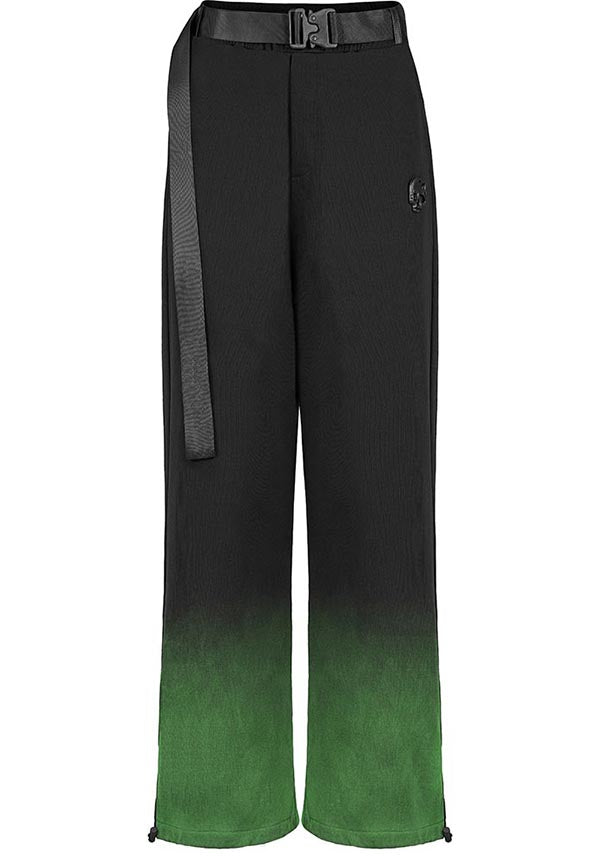 Eternal Eventide Green Casual Streetwear Pants with Elastic Waist