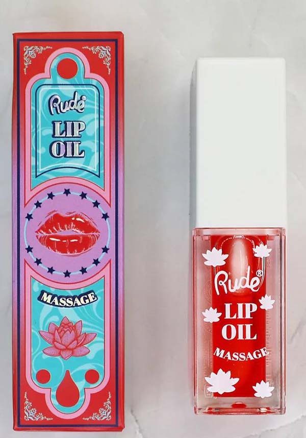 Rude Cosmetics Chillaxin’ Cherry Flavored Lip Oil for a Moisturizing Lip Massage
