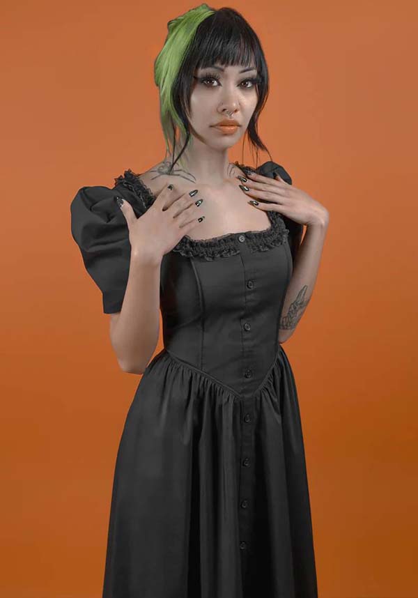 Lively Ghosts' Gothic Charm Chateau De Shadows Dress