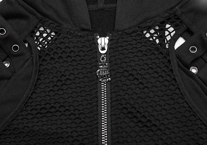 Eris Techwear Futuristic Mesh Blend Hoodie for Modern Style