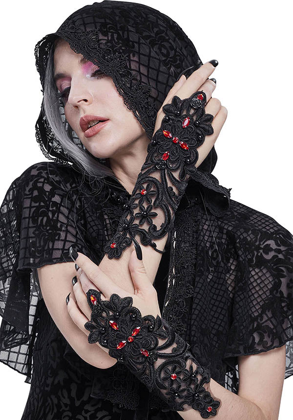 Countess Elegant Lace Gloves for a Striking Look
