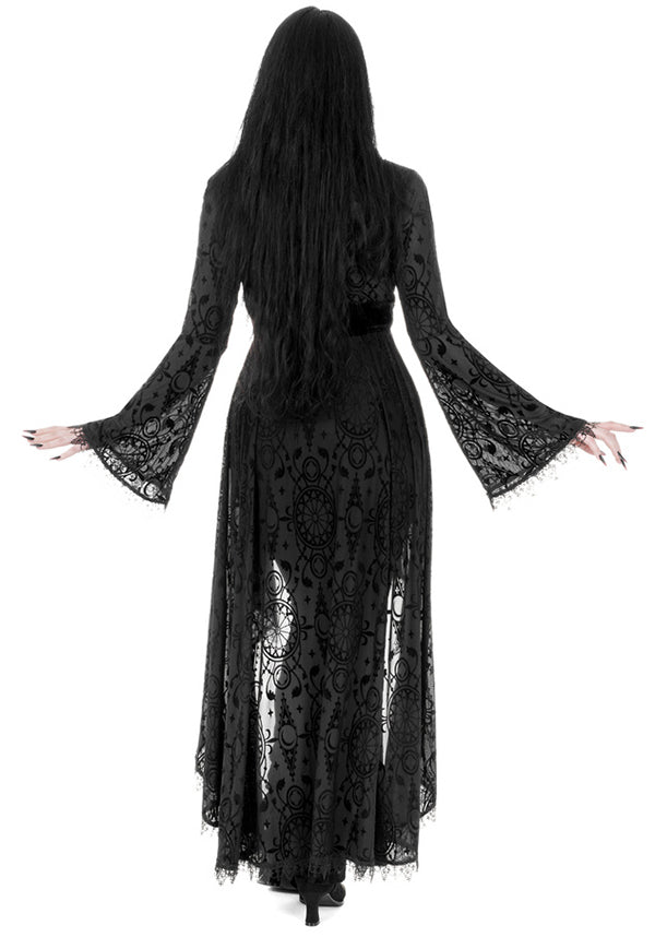 Restyle's Enchanting Dark Angel Burnout Stretch Velour Duster