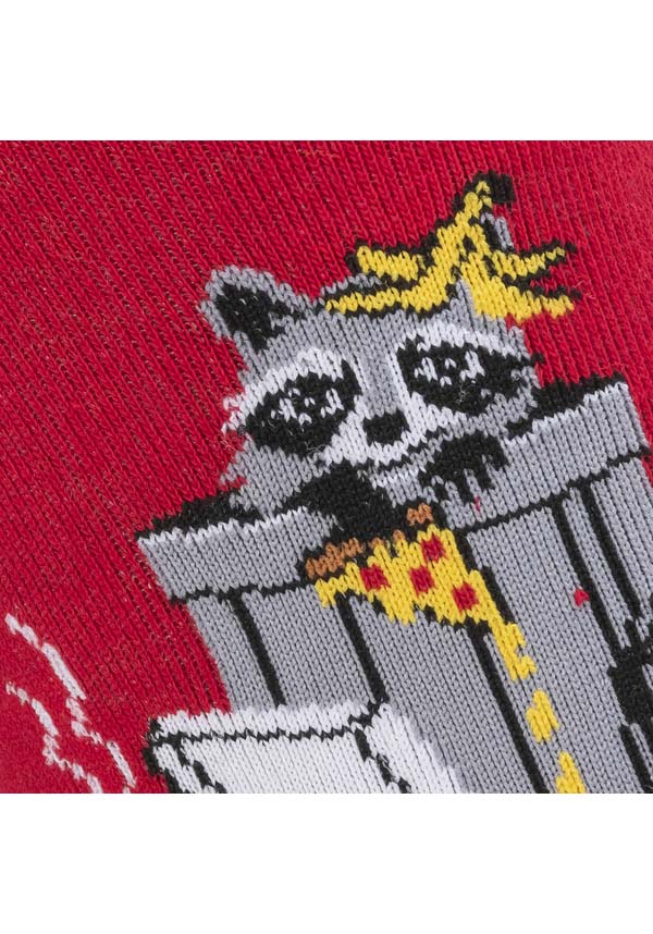 Fun - themed Crew Socks Featuring Mischievous Raccoons (Trash Pandas)