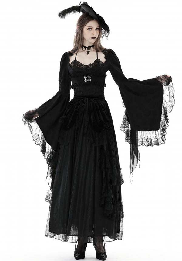 Eveline Gothic-Style Underbust Corset with Bell Sleeve Bolero Jacket