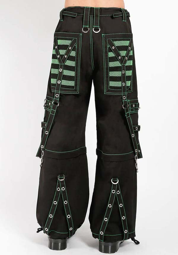 Stylish Electro Pants in Black and Green for All - Year Fashion