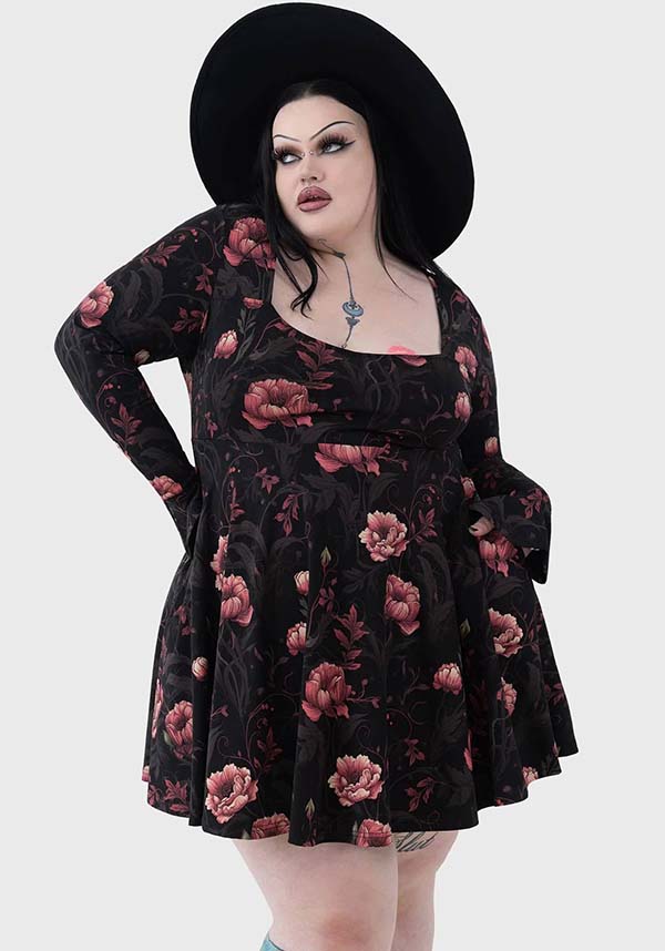 Cottage Chorus Floral Skater Style Mini Dress for Women