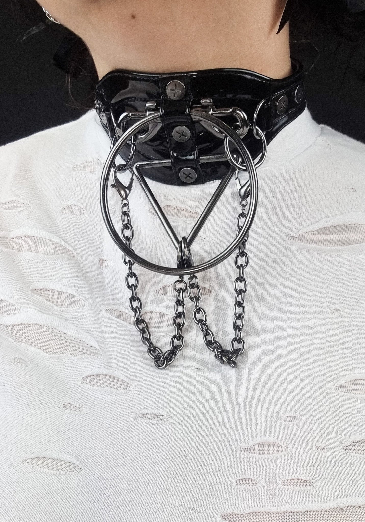 Demonia DA - 205 Dante Faux Vegan Leather Fashion Choker Necklace