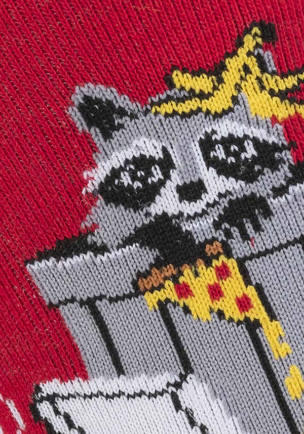 Fun - themed Crew Socks Featuring Mischievous Raccoons (Trash Pandas)