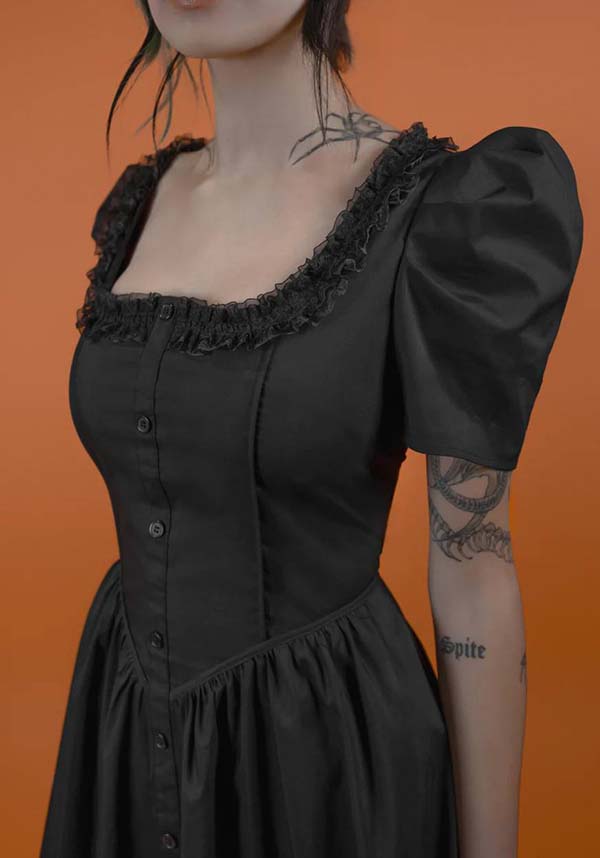 Lively Ghosts' Gothic Charm Chateau De Shadows Dress