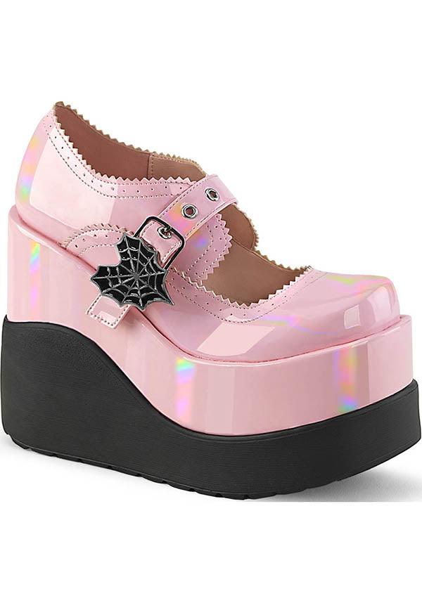 PREORDER: VOID-38 Pink Holo Patent Platform Shoes