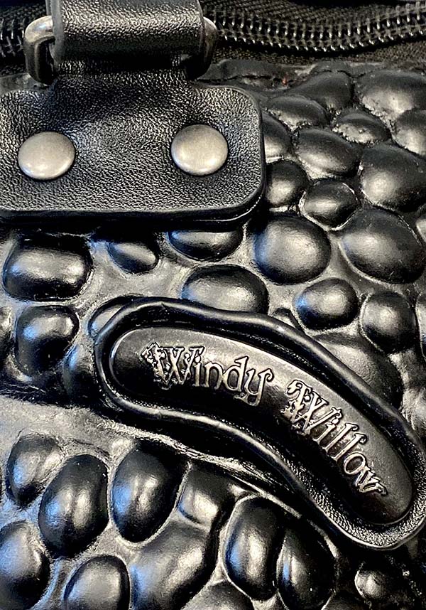 Black Toad Design Vegan Handbag with Glow - in - the - Dark Eyes
