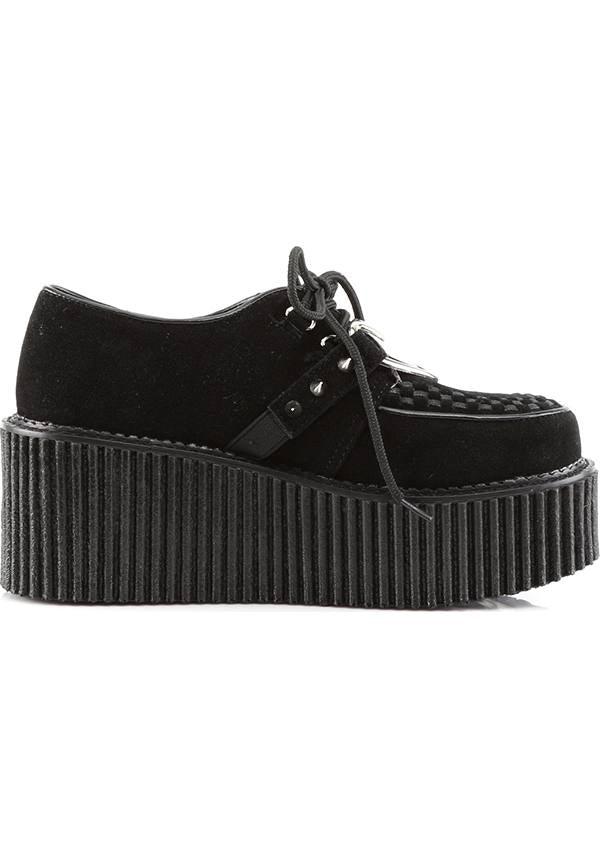PREORDER - Demonia Platform Creepers CREEPER - 206 in Black Vegan Suede Style