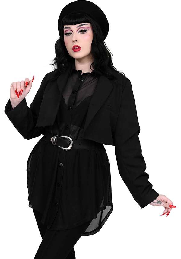 Foxblood's Crop Black Blazer: Versatile & Comfortable