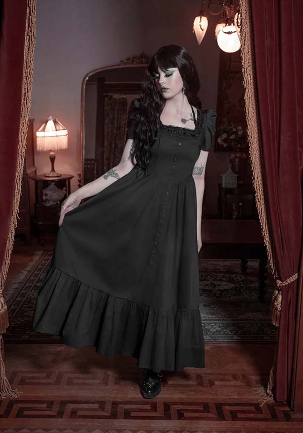 Lively Ghosts' Gothic Charm Chateau De Shadows Dress