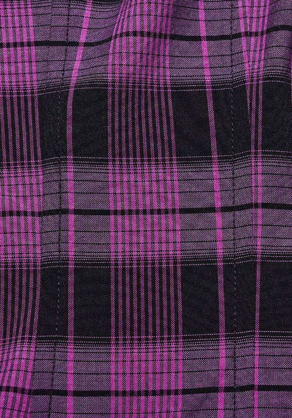 Magenta and Black Uriah Tartan Shirt with Delicate Lace Detailing