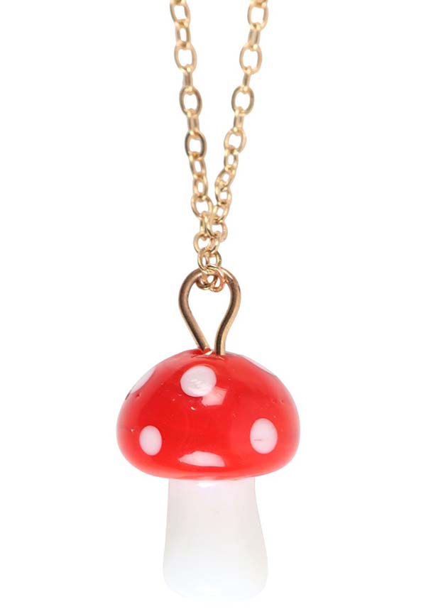 Enchanted Toadstool Charm Necklace with Matching Greeting Card