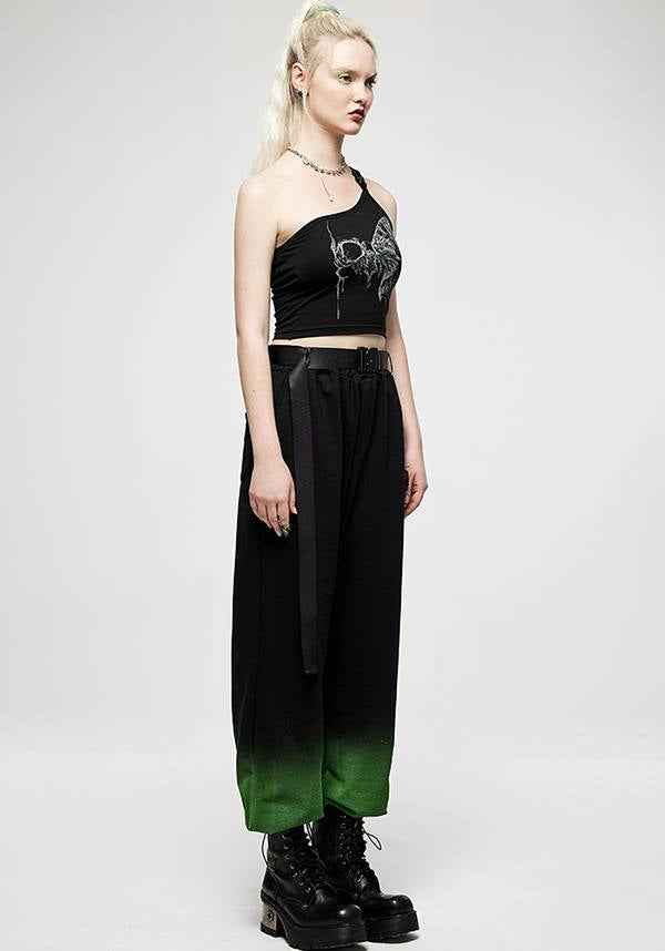 Eternal Eventide Green Casual Streetwear Pants with Elastic Waist