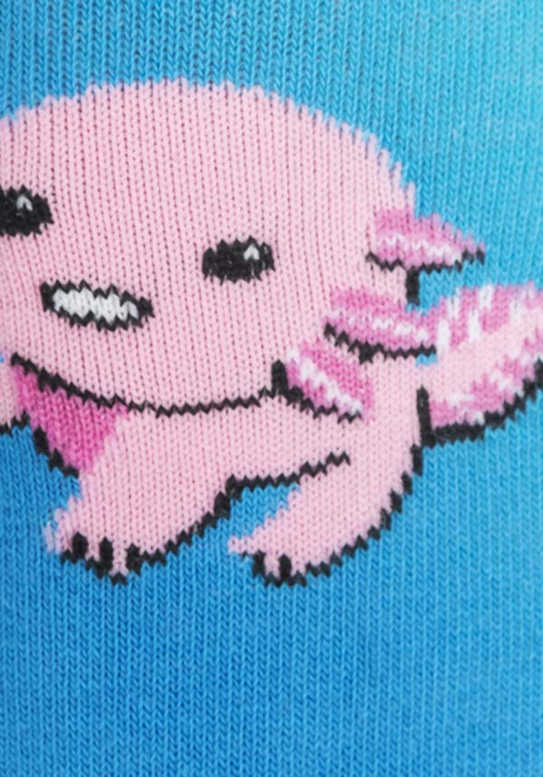 Dancing Axolotl Themed Knee High Socks for Both Men and Women