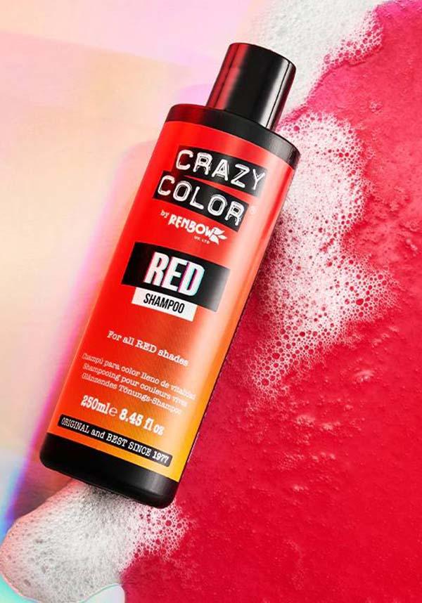 Crazy Color Vibrant Red Pigmented Shampoo for Refreshing and Prolonging Red Hair Shade
