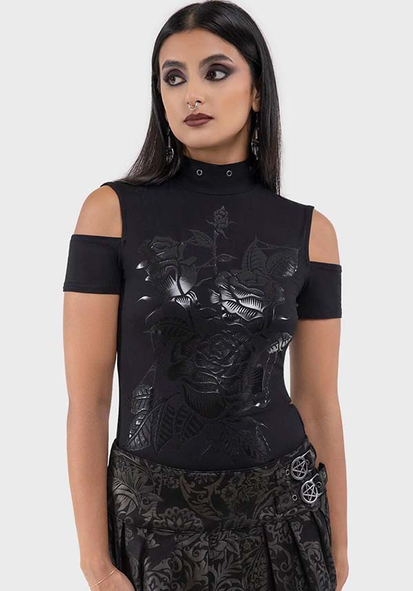 Evernight Fashionable TOP with Floral Gloss Print