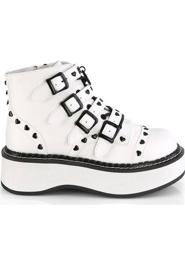 Pre - order Emily - 315 White Platform Lace - Up Ankle Boots