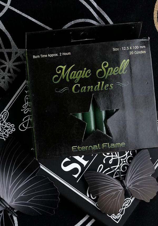Eternal Flame Green Magic Spell Candles for Rituals and Decorations