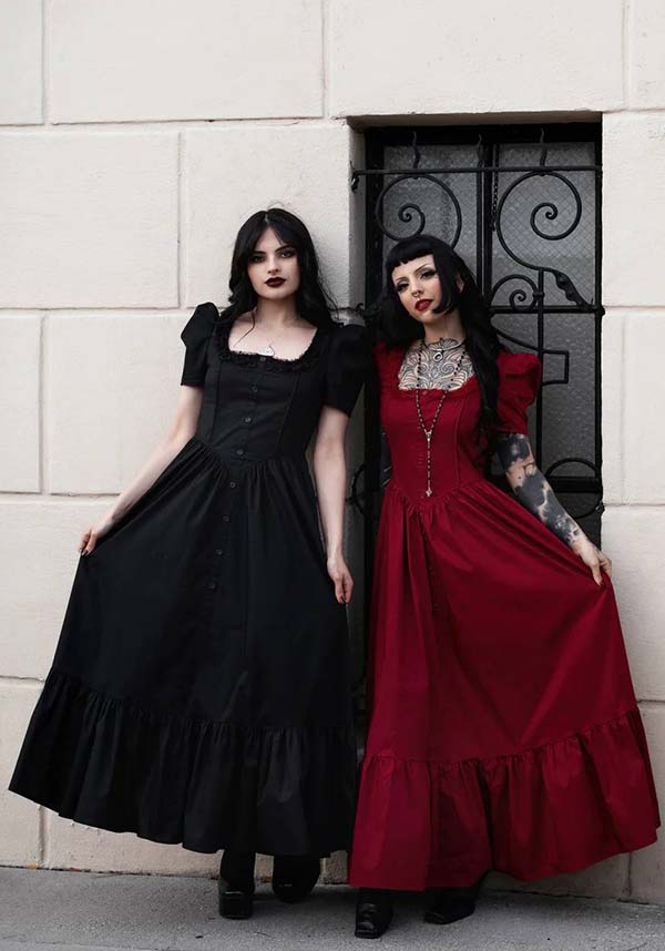 Lively Ghosts' Gothic Charm Chateau De Shadows Dress